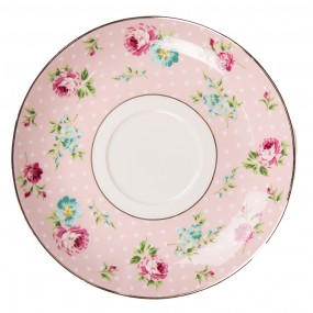 26CEKS0127 Cup and Saucer 250 ml Pink Porcelain Flowers Tableware