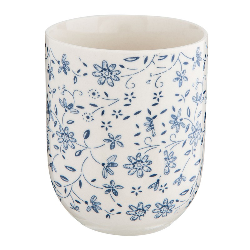 6CEMU0012 Mug 100 ml Bleu Porcelaine Fleurs Rond Tasse à thé