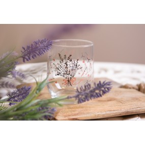 26GL4082 Water Glass 300 ml Transparent Glass Lavender Drinking Cup