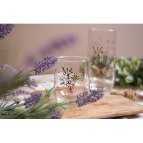 26GL4082 Water Glass 300 ml Transparent Glass Lavender Drinking Cup