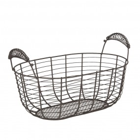 26Y3770 Storage Basket Set of 2 Brown Iron Round Basket