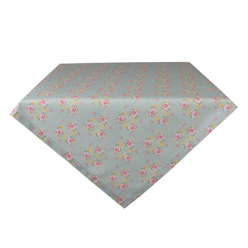 CHB01 Tablecloth 100x100 cm Green Pink Cotton Flowers Square Table cloth