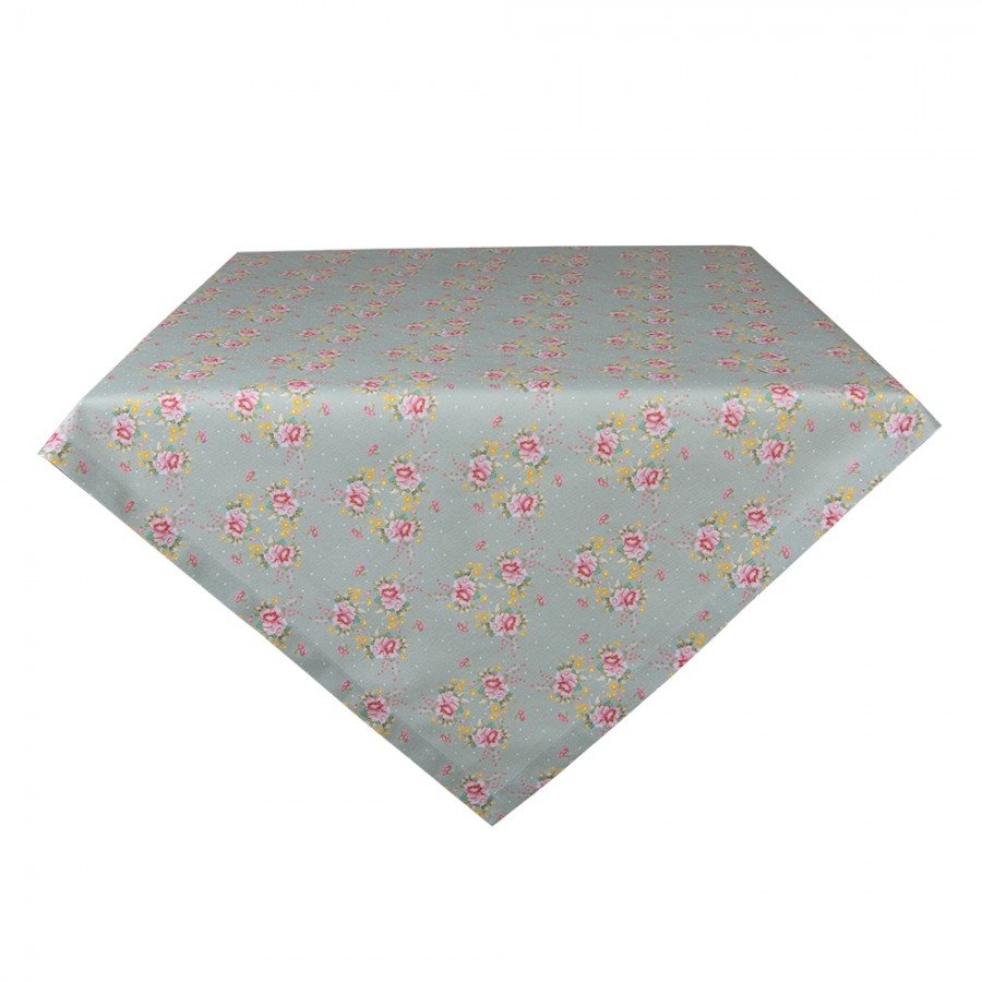 CHB01 Tafelkleed 100x100 Cm Groen Roze Katoen Bloemen Vierkant Tafellaken