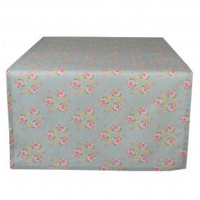 2CHB64 Table Runner 50x140 cm Green Cotton Flowers Tablecloth