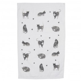 2CTCAK Guest Towel 40x66 cm Grey White Cotton Cats Toilet Towel