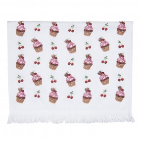 2CTCUP Guest Towel 40x66 cm White Pink Cotton Cupcake Rectangle Toilet Towel