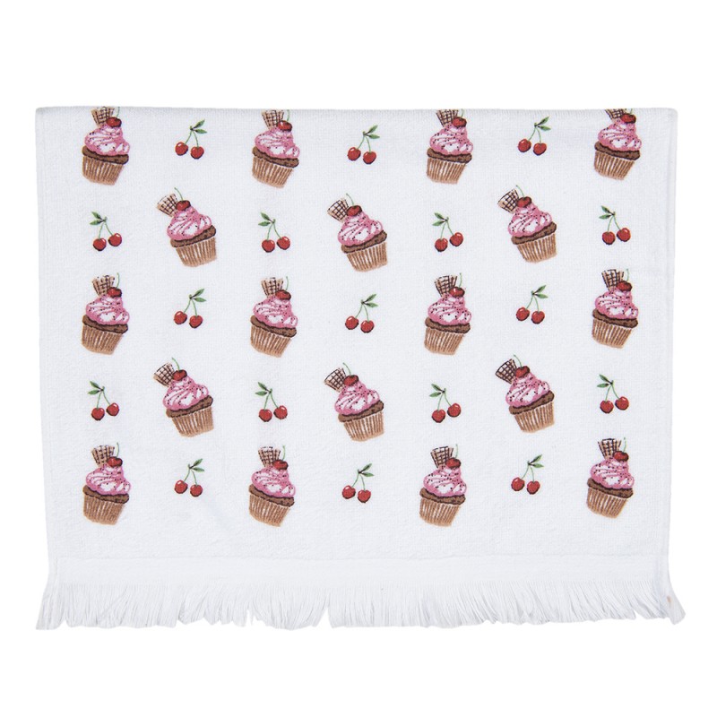 CTCUP Guest Towel 40x66 cm White Pink Cotton Cupcake Rectangle Toilet Towel