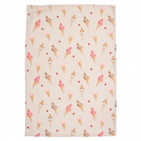2FAS42-2 Tea Towel  50x70 cm Beige Pink Cotton Ice Cream Rectangle Kitchen Towel