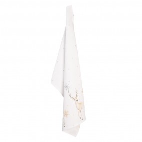 2PCH42 Tea Towel  50x70 cm White Beige Cotton Deer Kitchen Towel