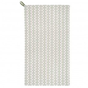 2TKG42 Tea Towel  50x85 cm Green Beige Cotton Diamond Kitchen Towel