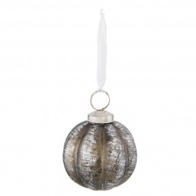 26GL2318 Christmas Bauble Ø 7 cm Silver colored Glass Round Christmas Tree Decorations