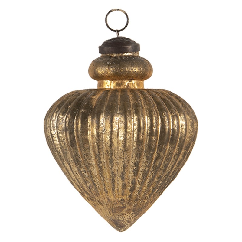 6GL3107 Weihnachtskugel Ø 10 cm Goldfarbig Glas Weihnachtsbaumschmuck