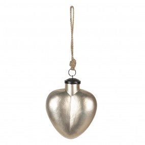 26GL3118 Christmas Bauble 11x5x13 cm Gold colored Glass Heart-Shaped Christmas Tree Decorations