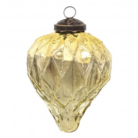 26GL3648 Christmas Bauble Ø 7 cm Gold colored Glass Christmas Decoration