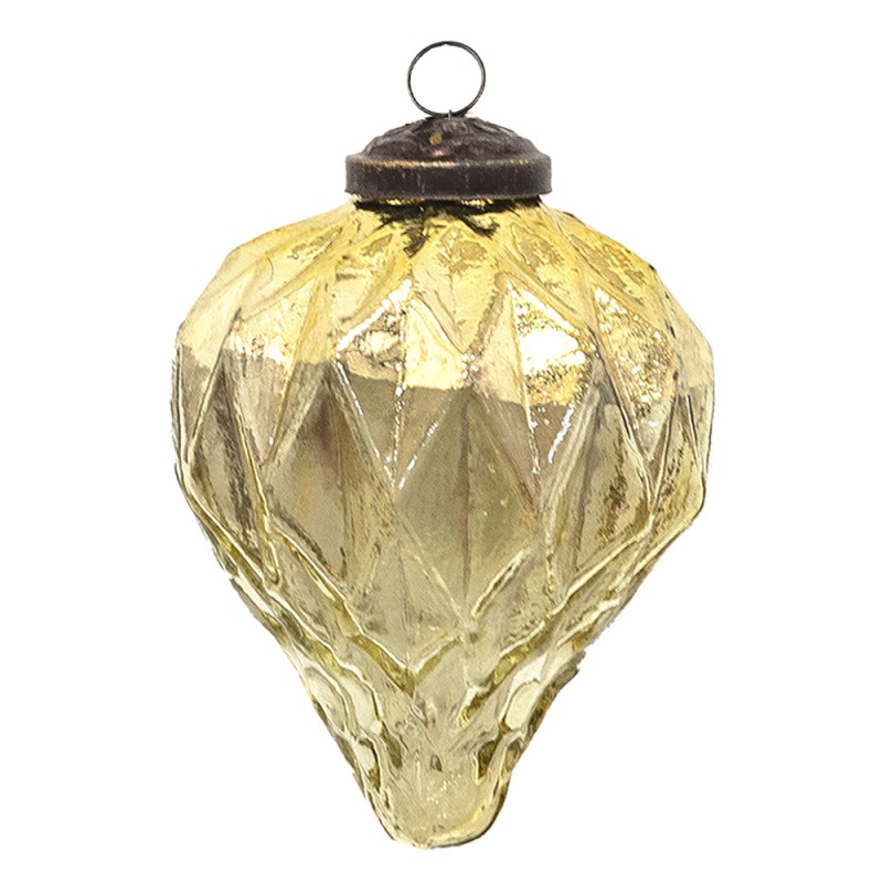 6GL3648 Christmas Bauble Ø 7 cm Gold colored Glass Christmas Decoration