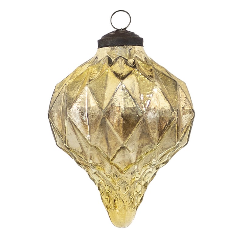 6GL3649 Christmas Bauble Ø 8 cm Gold colored Glass Christmas Decoration