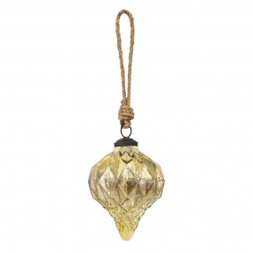 26GL3649 Christmas Bauble Ø 8 cm Gold colored Glass Christmas Decoration