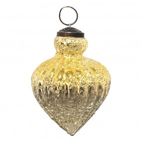 26GL3654 Christmas Bauble Ø 8 cm Gold colored Glass Christmas Decoration