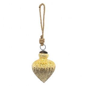 26GL3654 Christmas Bauble Ø 8 cm Gold colored Glass Christmas Decoration