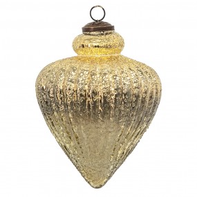 26GL3655 Christmas Bauble Ø 12 cm Gold colored Glass Christmas Decoration