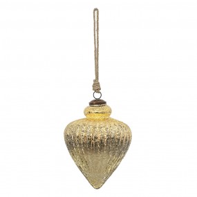 26GL3655 Christmas Bauble Ø 12 cm Gold colored Glass Christmas Decoration