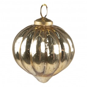 26GL3823 Christmas Bauble Ø 8 cm Gold colored Glass Christmas Decoration