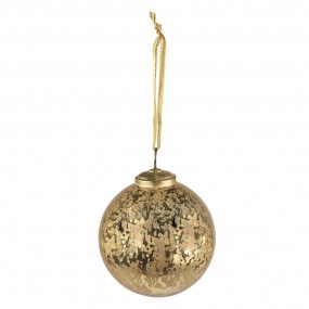 26GL3830 Christmas Bauble Ø 9 cm Gold colored Glass Christmas Decoration