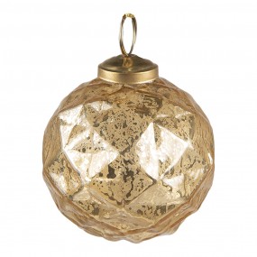 26GL3831 Christmas Bauble Ø 7 cm Gold colored Glass Christmas Decoration