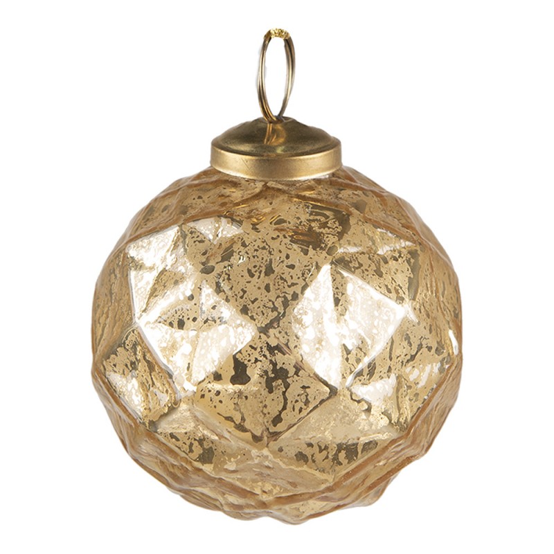 6GL3831 Christmas Bauble Ø 7 cm Gold colored Glass Christmas Decoration