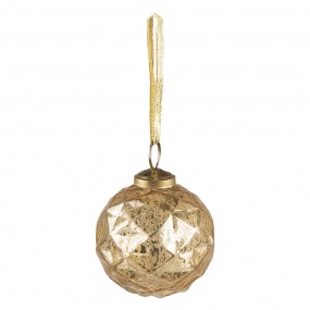 26GL3831 Christmas Bauble Ø 7 cm Gold colored Glass Christmas Decoration