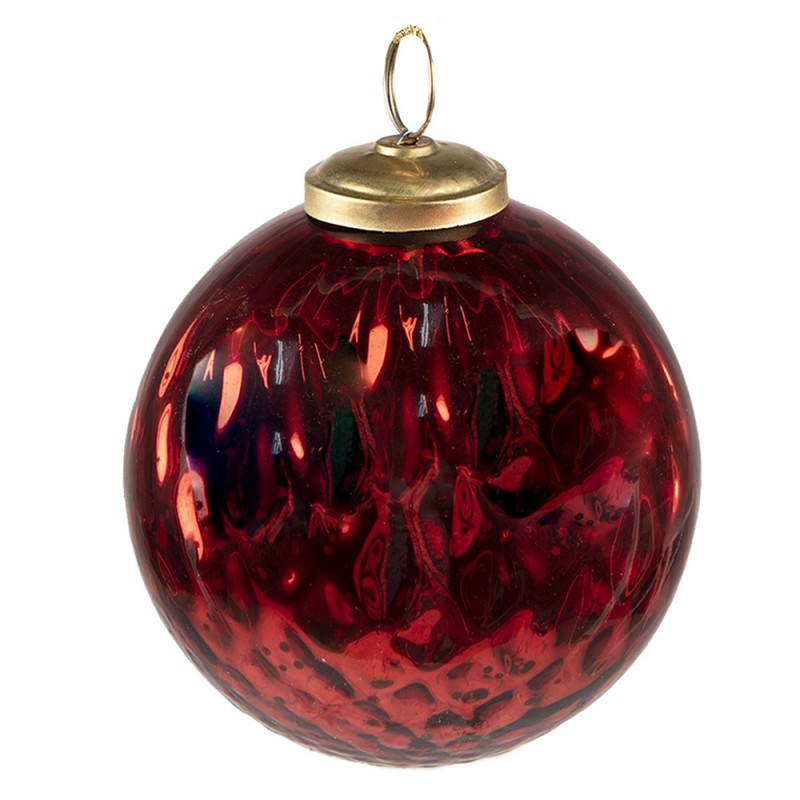6GL3843 Kerstbal  Ø 9 cm Rood Glas Kerstdecoratie