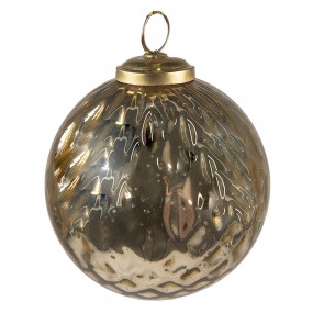 26GL3844 Christmas Bauble Ø 9 cm Gold colored Glass Christmas Decoration