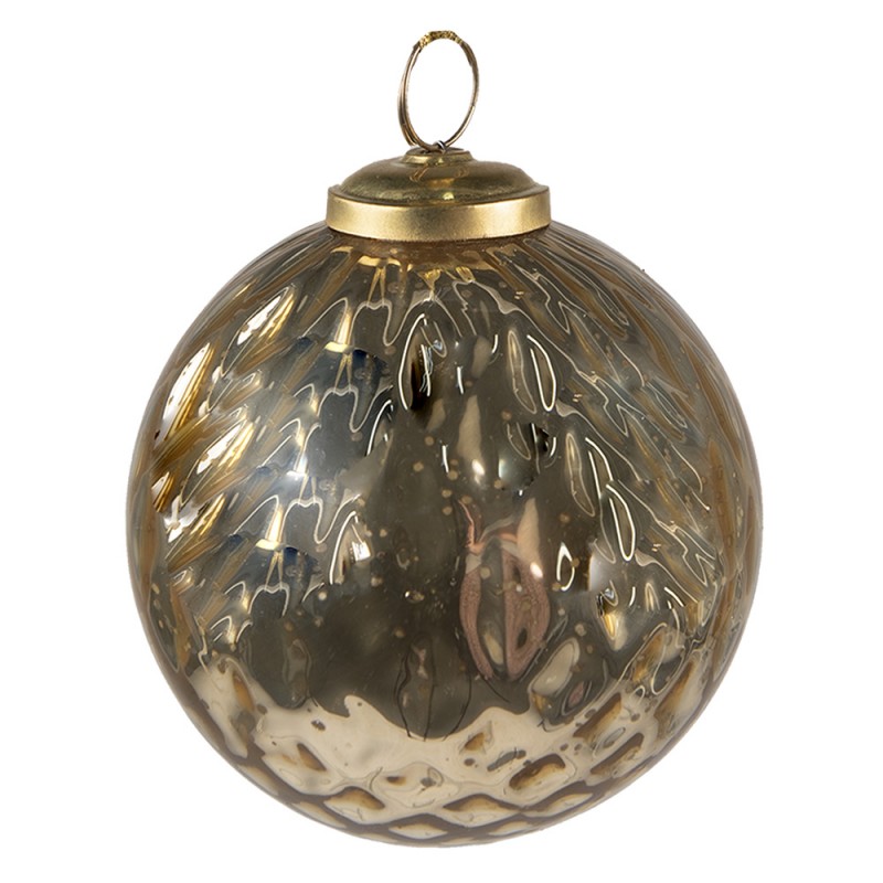 6GL3844 Christmas Bauble Ø 9 cm Gold colored Glass Christmas Decoration