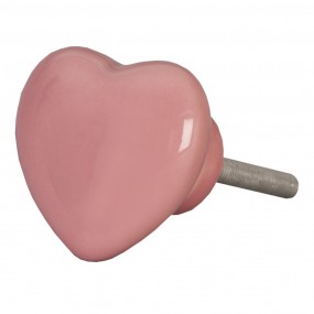 262320 Door Knob 4 cm Pink Ceramic Heart-Shaped Furniture Knob