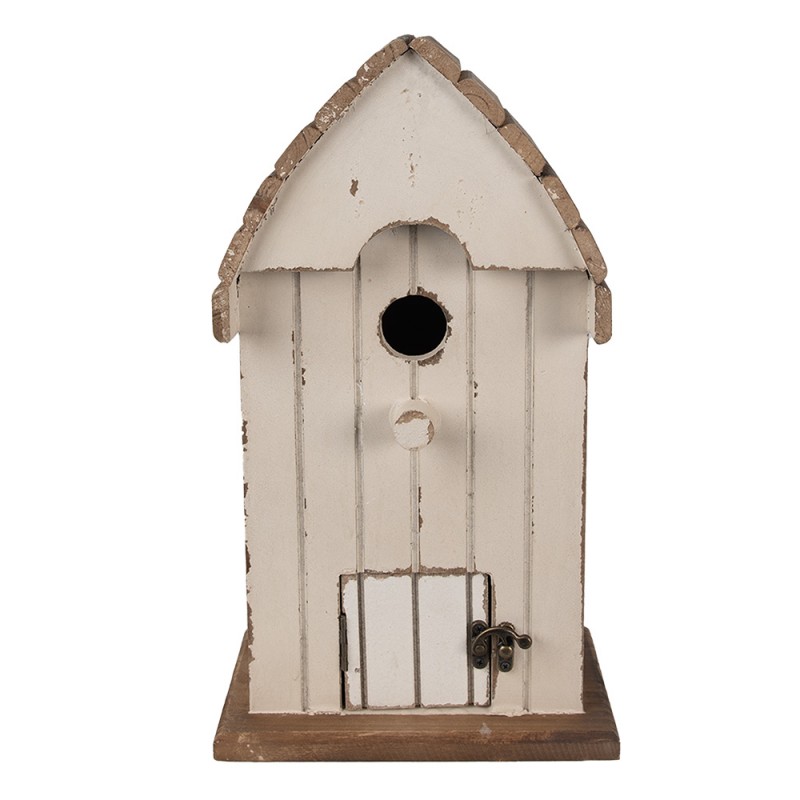 6H2185 Birdhouse 21x14x38 cm Beige Brown Wood Hanging Bird House