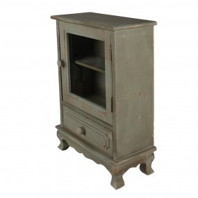 26H2186 Wall Cabinet 37x17x50 cm Green Wood Glass Storage Cabinet