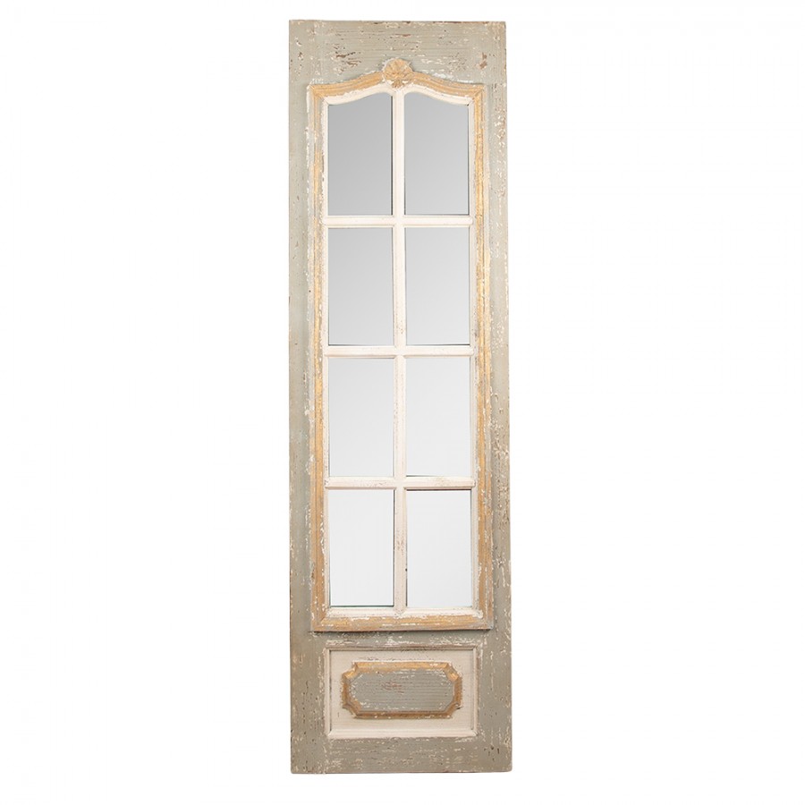 52S252 Specchio 30x176 cm Bianco Legno Vetro Rettangolo Specchio a figura  intera