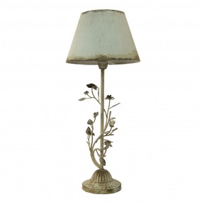 25LMC0001 Table Lamp Ø 33x79 cm  White Iron Leaves Round Desk Lamp