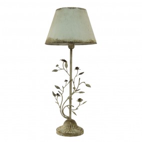 25LMC0001 Table Lamp Ø 33x79 cm  White Iron Leaves Round Desk Lamp