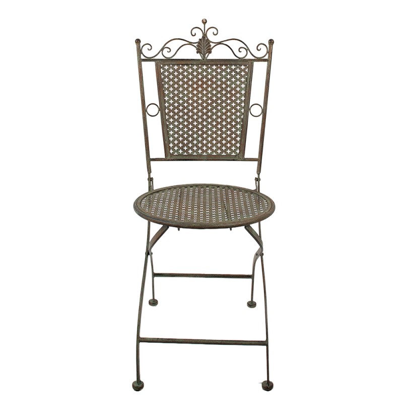 5Y1040 Bistro Chair 43x45x96 cm Green Brown Iron Patio Chair