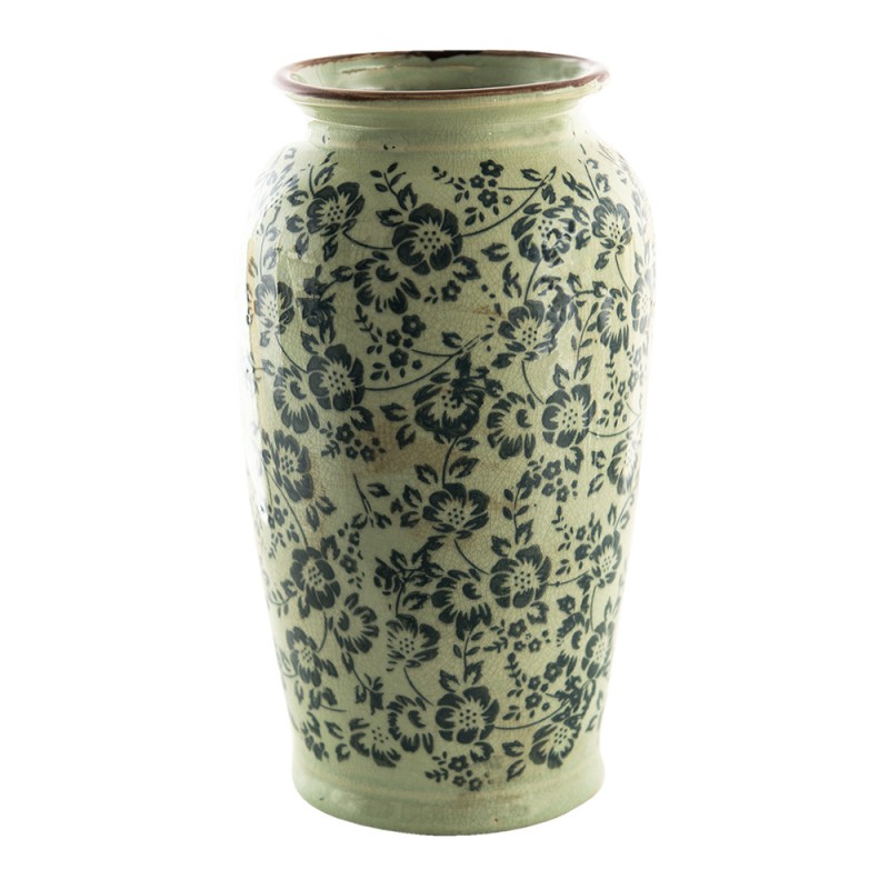 6CE1392M Vase Ø 16x27 cm Vert Céramique Fleurs Vase de décoration