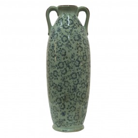 26CE1393L Vase Ø 16x45 cm Vert Céramique Fleurs Vase de décoration