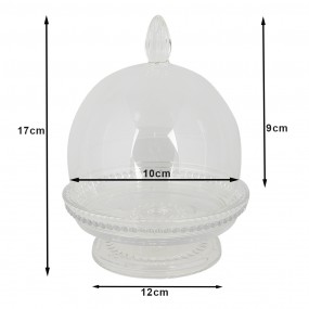 26GL3380 Cloche Ø 12x17 cm Glass Round Glass Bell Jar