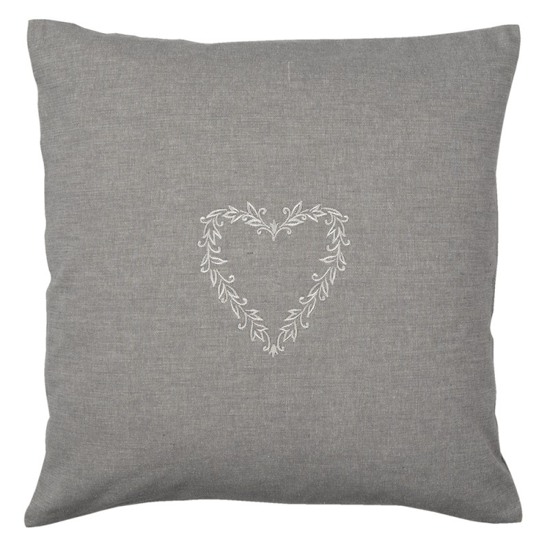 LYH21 Cushion Cover 40x40 cm Grey Cotton Hearts Diamonds Pillow Cover