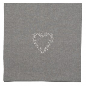 2LYH21 Cushion Cover 40x40 cm Grey Cotton Hearts Diamonds Pillow Cover
