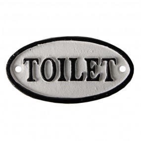 26Y1962 Cartello del bagno 10x5 cm Bianco Ferro Ovale Cartello il toilette