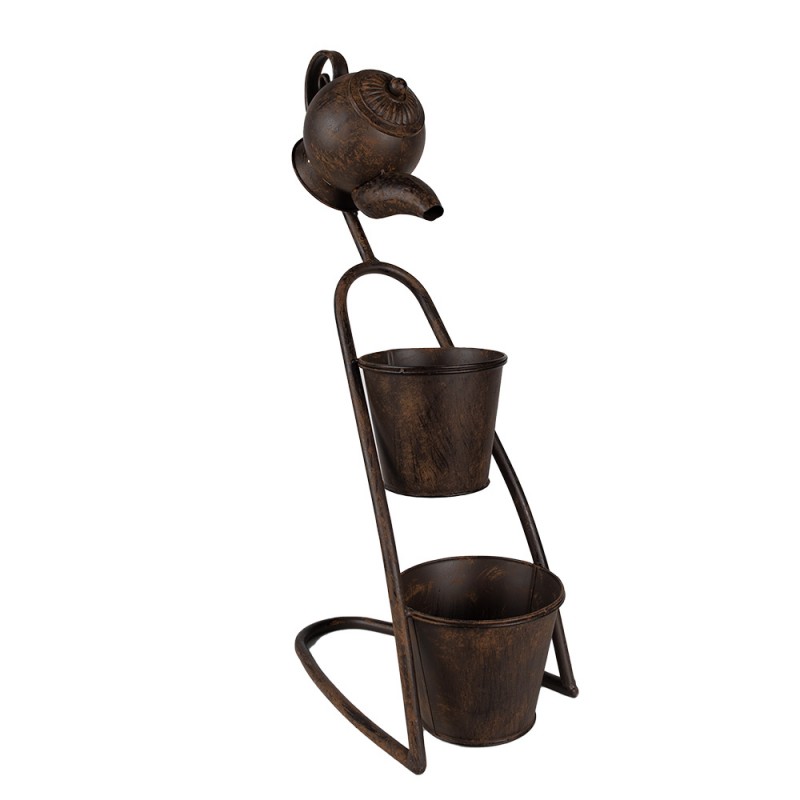 5Y1159 Plant Holder Teapot 32x20x62 cm Brown Iron Planter