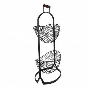 26Y5410 Basket Rack 27x19x57 cm Black Iron Oval Basket