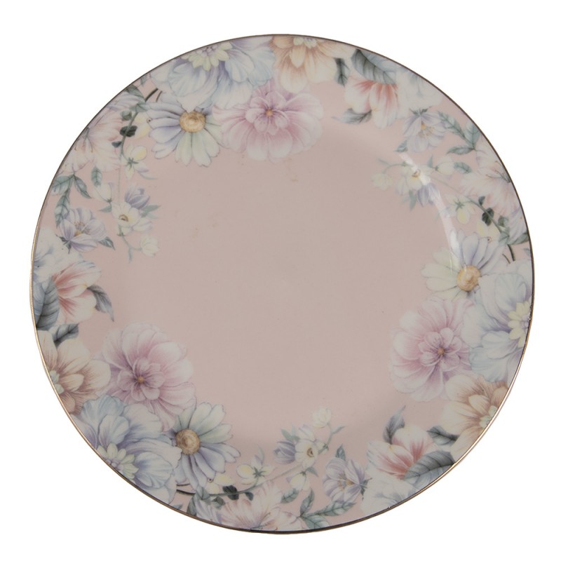 FLOTP Breakfast Plate Ø 18 cm Pink Porcelain Flowers Plate