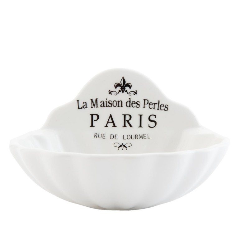 63607 Porte-savon Coquillage 11x9x7 cm Blanc Céramique Support de savon